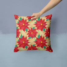 Load image into Gallery viewer, Poinsetta Christmas Throw Pillow - 14x14 Decorative Pillow – Art for Your Home &amp; Patio BB7485PW1414