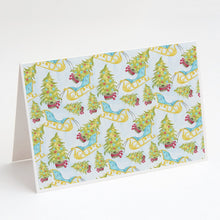 Load image into Gallery viewer, Christmas Tree and Sleigh Greeting Cards -  Blank Note Cards – 8-Pack of Artist-Designed Cards with Envelopes