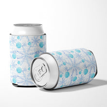 Load image into Gallery viewer, Winter Snowflakes on White Can or Bottle Hugger BB7487CC