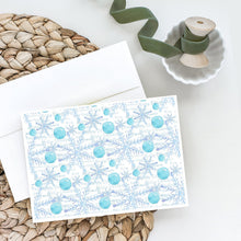 Load image into Gallery viewer, Winter Snowflakes on White Greeting Cards -  Blank Note Cards – 8-Pack of Artist-Designed Cards with Envelopes