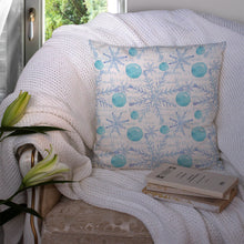 Load image into Gallery viewer, Winter Snowflakes on White Throw Pillow - 14x14 Decorative Pillow – Art for Your Home &amp; Patio BB7487PW1414