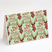 Load image into Gallery viewer, Merry Christmas Joy Reindeer Greeting Cards -  Blank Note Cards – 8-Pack of Artist-Designed Cards with Envelopes