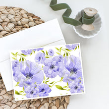Load image into Gallery viewer, Watercolor Blue Flowers Greeting Cards -  Blank Note Cards – 8-Pack of Artist-Designed Cards with Envelopes