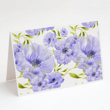 Load image into Gallery viewer, Watercolor Blue Flowers Greeting Cards -  Blank Note Cards – 8-Pack of Artist-Designed Cards with Envelopes