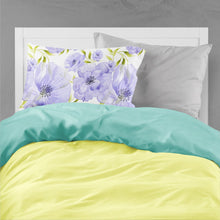 Load image into Gallery viewer, Watercolor Blue Flowers Fabric Standard Pillowcase – Artistic Decorative Front, White Back BB7491PILLOWCASE
