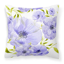 Load image into Gallery viewer, Watercolor Blue Flowers Fabric Decorative Pillow BB7491PW1818