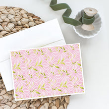 Load image into Gallery viewer, Gemoetric Circles on Pink Watercolor Greeting Cards -  Blank Note Cards – 8-Pack of Artist-Designed Cards with Envelopes