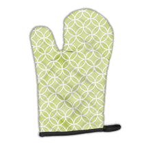 Load image into Gallery viewer, Gemoetric Circles on Green Watercolor Oven Mitt BB7493OVMT