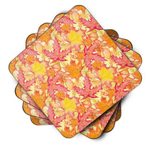 Load image into Gallery viewer, Fall Leaves Watercolor Red Foam Coaster  BB7498FC