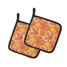 Load image into Gallery viewer, Fall Leaves Watercolor Red Pot Holders - Set of 2 - Heat-Resistant Kitchen Essentials BB7498PTHD