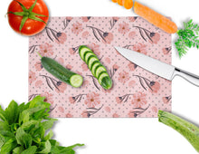 Load image into Gallery viewer, Pink Flowers and Polka Dots Glass Cutting Boards – Durable, Decorative Kitchen Art Large BB7499LCB