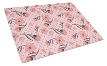 Load image into Gallery viewer, Pink Flowers and Polka Dots Glass Cutting Boards – Durable, Decorative Kitchen Art Large BB7499LCB