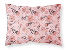 Load image into Gallery viewer, Pink Flowers and Polka Dots Fabric Standard Pillowcase – Artistic Decorative Front, White Back BB7499PILLOWCASE
