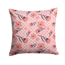 Load image into Gallery viewer, Pink Flowers and Polka Dots Throw Pillow - 14x14 Decorative Pillow – Art for Your Home &amp; Patio BB7499PW1414