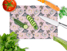 Load image into Gallery viewer, Watercolor Fashion Diva on Pink Glass Cutting Boards – Durable, Decorative Kitchen Art Large BB7500LCB