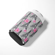 Load image into Gallery viewer, Watercolor Pink Flowers Eiffel Tower Can or Bottle Hugger BB7503CC