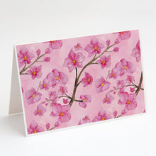 Load image into Gallery viewer, Watercolor Pink Flowers Greeting Cards -  Blank Note Cards – 8-Pack of Artist-Designed Cards with Envelopes