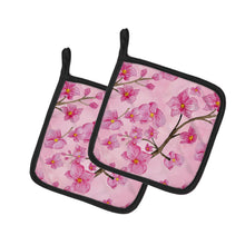 Load image into Gallery viewer, Watercolor Pink Flowers Pot Holders - Set of 2 - Heat-Resistant Kitchen Essentials BB7505PTHD