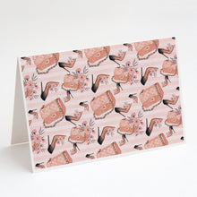 Load image into Gallery viewer, Fashion Diva Shoes and Purses Greeting Cards -  Blank Note Cards – 8-Pack of Artist-Designed Cards with Envelopes