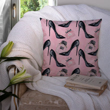 Load image into Gallery viewer, Fashion Diva Shoes and Perfume Throw Pillow - 14x14 Decorative Pillow – Art for Your Home &amp; Patio BB7507PW1414