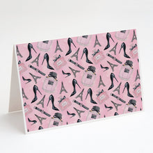 Load image into Gallery viewer, Watercolor Fashion Diva Shoes and accessories Greeting Cards -  Blank Note Cards – 8-Pack of Artist-Designed Cards with Envelopes