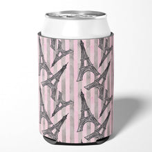 Load image into Gallery viewer, Watercolor Eiffel Tower and Stripes Can or Bottle Hugger BB7509CC