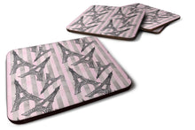 Load image into Gallery viewer, Watercolor Eiffel Tower and Stripes Foam Coaster  BB7509FC