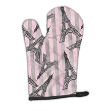 Load image into Gallery viewer, Watercolor Eiffel Tower and Stripes Oven Mitt BB7509OVMT