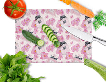 Load image into Gallery viewer, Watercolor Pink Flowers and Perfume Glass Cutting Boards – Durable, Decorative Kitchen Art Large BB7510LCB