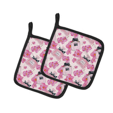 Load image into Gallery viewer, Watercolor Pink Flowers and Perfume Pot Holders - Set of 2 - Heat-Resistant Kitchen Essentials BB7510PTHD