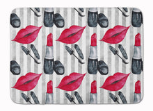 Load image into Gallery viewer, Watercolor Lipstick and Grey Stripes Machine Washable Memory Foam Mat BB7512RUG
