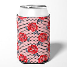 Load image into Gallery viewer, Watercolor Red Roses and Polkadots Can or Bottle Hugger BB7513CC