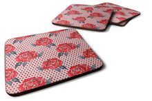 Load image into Gallery viewer, Watercolor Red Roses and Polkadots Foam Coaster  BB7513FC