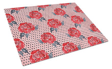 Load image into Gallery viewer, Watercolor Red Roses and Polkadots Glass Cutting Boards – Durable, Decorative Kitchen Art Large BB7513LCB