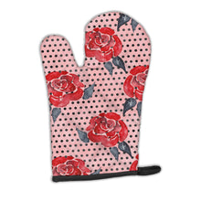 Load image into Gallery viewer, Watercolor Red Roses and Polkadots Oven Mitt BB7513OVMT