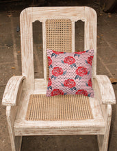 Load image into Gallery viewer, Watercolor Red Roses and Polkadots Fabric Decorative Pillow BB7513PW1818
