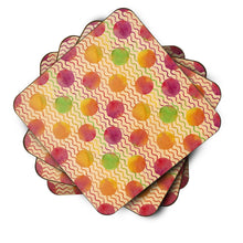 Load image into Gallery viewer, Watercolor Rainbow Dots and Sqiggles Foam Coaster  BB7514FC