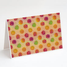 Load image into Gallery viewer, Watercolor Rainbow Dots and Sqiggles Greeting Cards -  Blank Note Cards – 8-Pack of Artist-Designed Cards with Envelopes