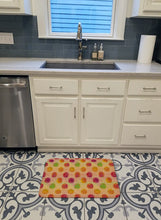 Load image into Gallery viewer, Watercolor Rainbow Dots and Sqiggles Machine Washable Memory Foam Mat BB7514RUG