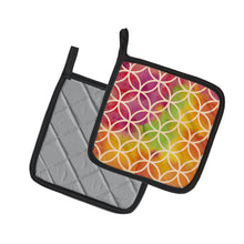 Load image into Gallery viewer, Watercolor Rainbow Geometric Circles Pot Holders - Set of 2 - Heat-Resistant Kitchen Essentials BB7515PTHD