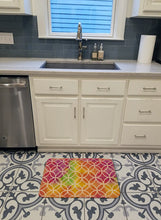 Load image into Gallery viewer, Watercolor Rainbow Geometric Circles Machine Washable Memory Foam Mat BB7515RUG