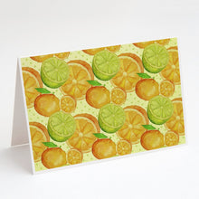 Load image into Gallery viewer, Watercolor Limes and Oranges Citrus Greeting Cards -  Blank Note Cards – 8-Pack of Artist-Designed Cards with Envelopes