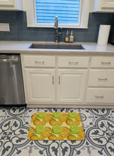 Load image into Gallery viewer, Watercolor Limes and Oranges Citrus Machine Washable Memory Foam Mat BB7517RUG