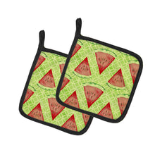 Load image into Gallery viewer, Watercolor Watermelon Pot Holders - Set of 2 - Heat-Resistant Kitchen Essentials BB7518PTHD