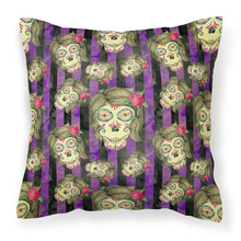 Load image into Gallery viewer, Watecolor Day of the Dead Halloween Fabric Decorative Pillow BB7519PW1818