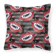 Load image into Gallery viewer, Watecolor Halloween Vampire Teeth Fabric Decorative Pillow BB7520PW1818