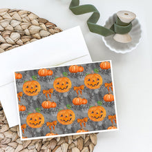 Load image into Gallery viewer, Watecolor Halloween Pumpkins Greeting Cards -  Blank Note Cards – 8-Pack of Artist-Designed Cards with Envelopes