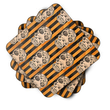 Load image into Gallery viewer, Watecolor Halloween Day of the Dead Head Coasters - Set of 4 Lightweight Foam, Absorbent Drink Coasters