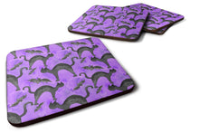 Load image into Gallery viewer, Watecolor Halloween Black Cats on Purple Foam Coaster  BB7528FC