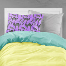Load image into Gallery viewer, Watecolor Halloween Black Cats on Purple Fabric Standard Pillowcase – Artistic Decorative Front, White Back BB7528PILLOWCASE